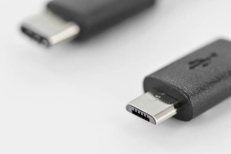 Digitus USB-Kabel USB 2.0 USB-C® Stecker, USB-Micro-B Stecker 1.80 m Schwarz Rund, beidseitig verwendbarer Stecker, doppelt geschirmt