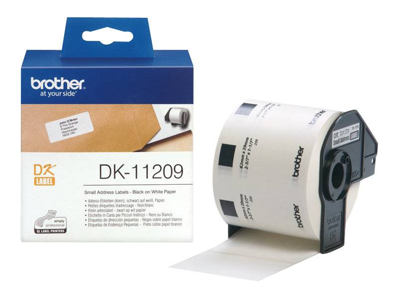 Brother DK-11209 Etiketten Rolle 62 x 29 mm Papier Weiß 800 St. Permanent haftend DK11209 Adress-Etiketten