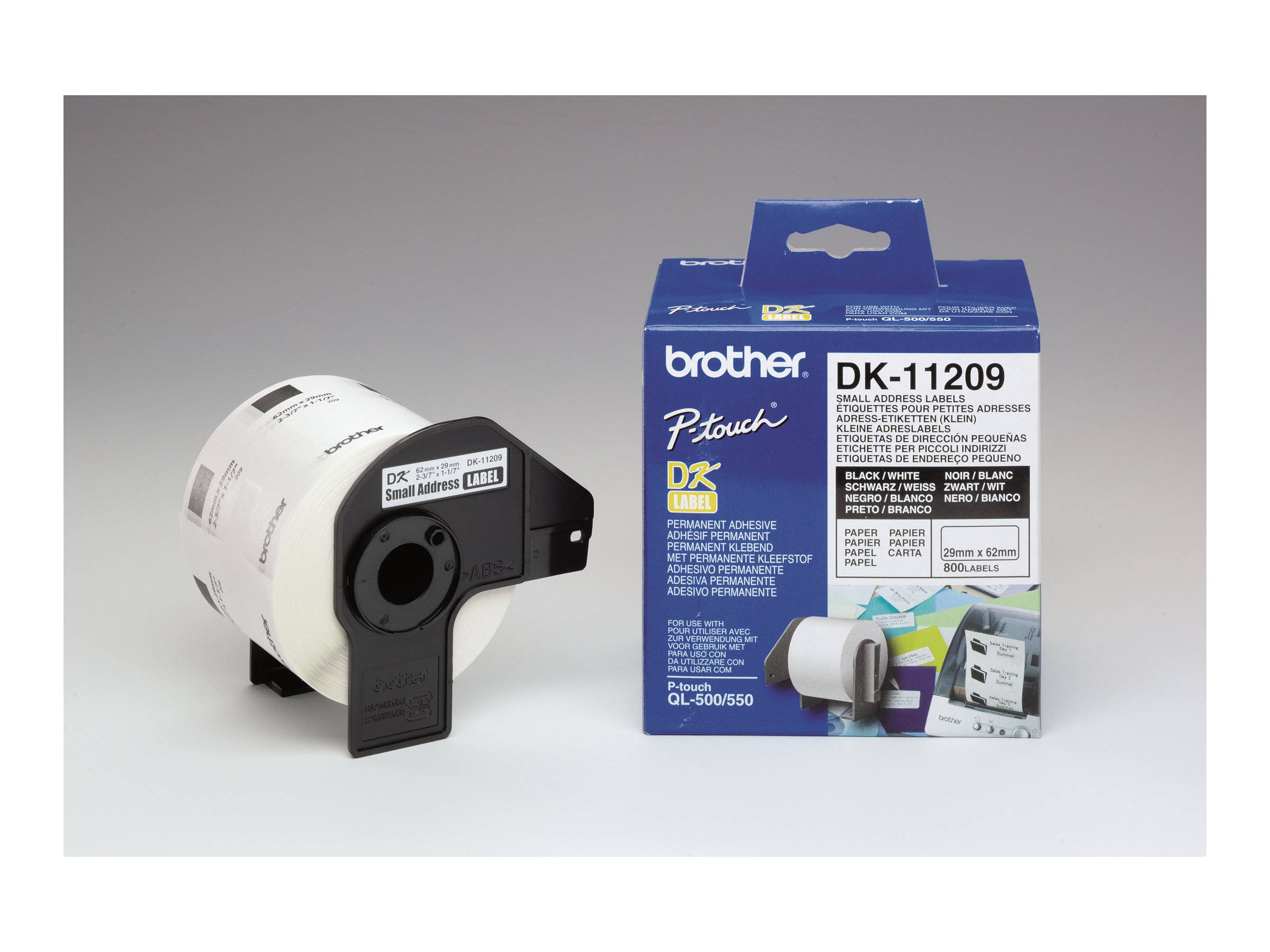 Brother DK-11209 Etiketten Rolle 62 x 29 mm Papier Weiß 800 St. Permanent haftend DK11209 Adress-Etiketten