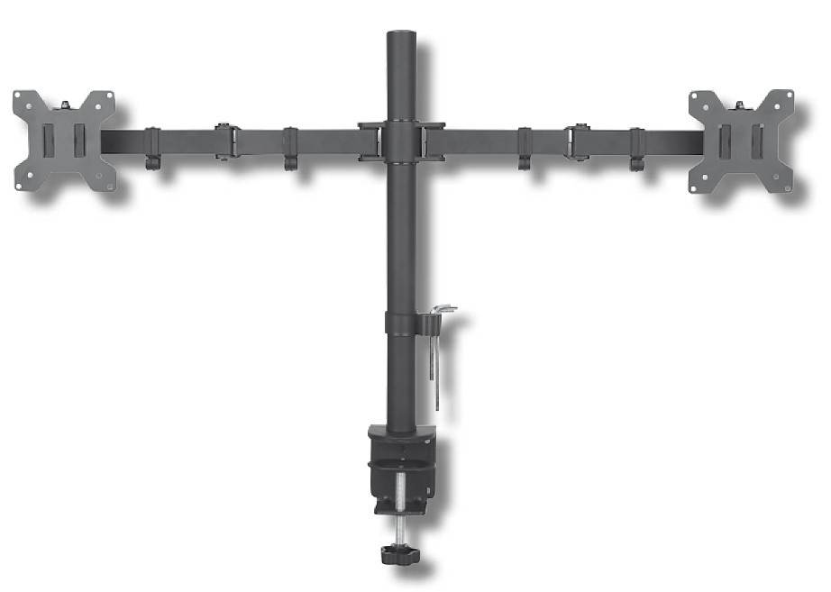 TECHly - Aufstellung - für 2 LCD-Displays - Schwarz - Bildschirmgröße: 33-68.6 cm (13"-27")