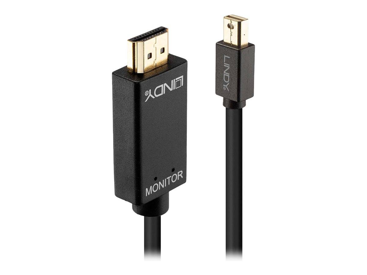 LINDY Mini-DisplayPort / HDMI Adapterkabel Mini DisplayPort Stecker, HDMI-A Stecker 2.00 m Schwarz 36927 DisplayPort-Kabel