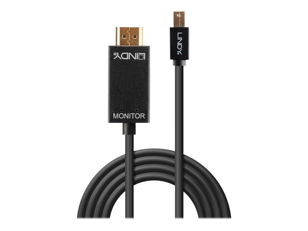 LINDY Mini-DisplayPort / HDMI Adapterkabel Mini DisplayPort Stecker, HDMI-A Stecker 2.00 m Schwarz 36927 DisplayPort-Kabel