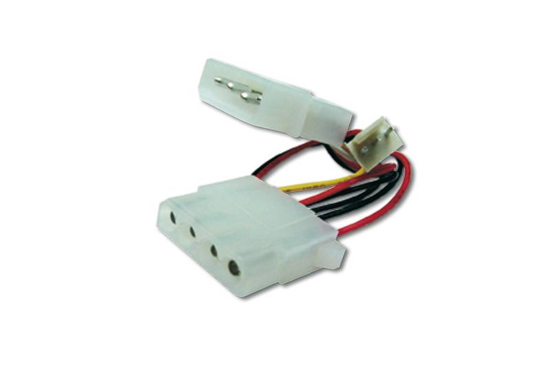 Digitus PC-Lüfter, Computer, Strom Kabel [1x IDE-Strom-Stecker 4pol. - 1x PC-Lüfter Buchse 3pol.] 0.30 m Gelb, Rot, Schwarz