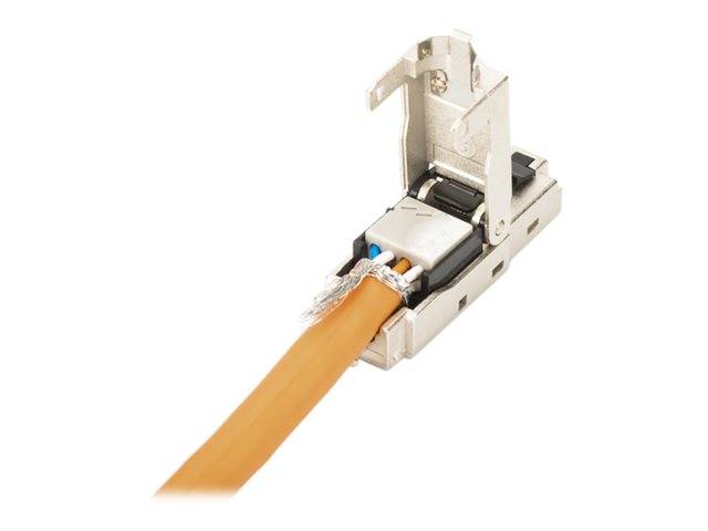 Digitus RJ45 Netzwerk Steckverbinder CAT 6a, Unbestückt [1x LSA, Schneid-Klemm, Schnellanschluss - 1x RJ45-Stecker, RJ45-Stecker 8p8c] Silber, Stahl