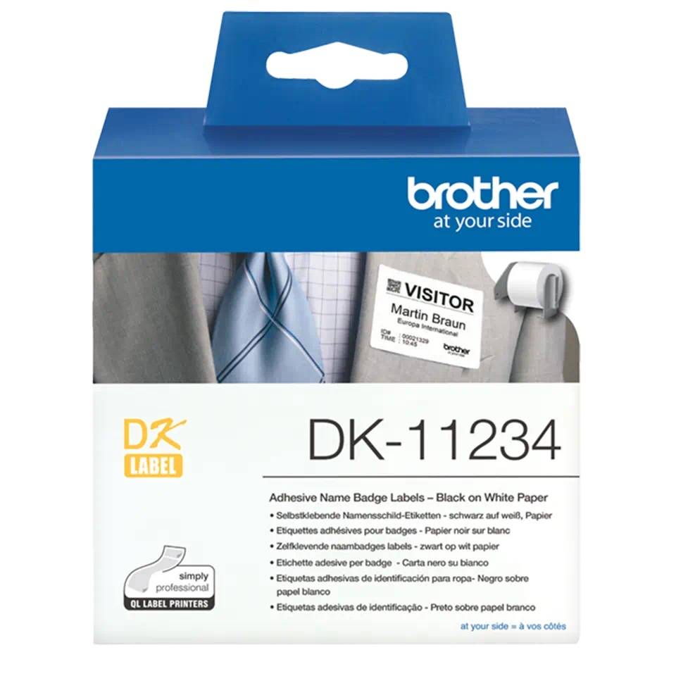 Brother DK11234 - Papier - selbstklebend - Schwarz auf Weiß - 60 x 86mm 260 Etikett(en) (1 Rolle(n)