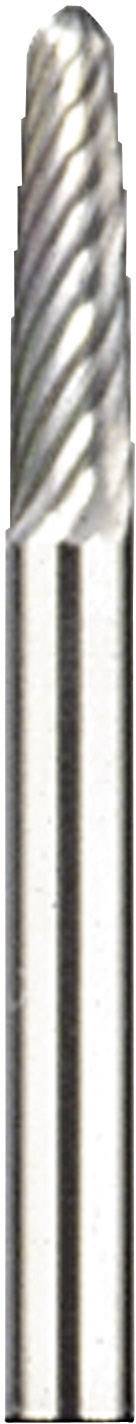 Nahaufnahme eines Metallfräsers mit spiralförmigen Klingen.