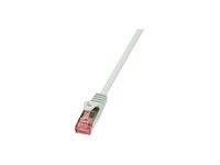 LogiLink CQ2082S RJ45 Netzwerkkabel, Patchkabel CAT 6 S/FTP 7.50 m Grau Flammwidrig, mit Rastnasenschutz 1 St.
