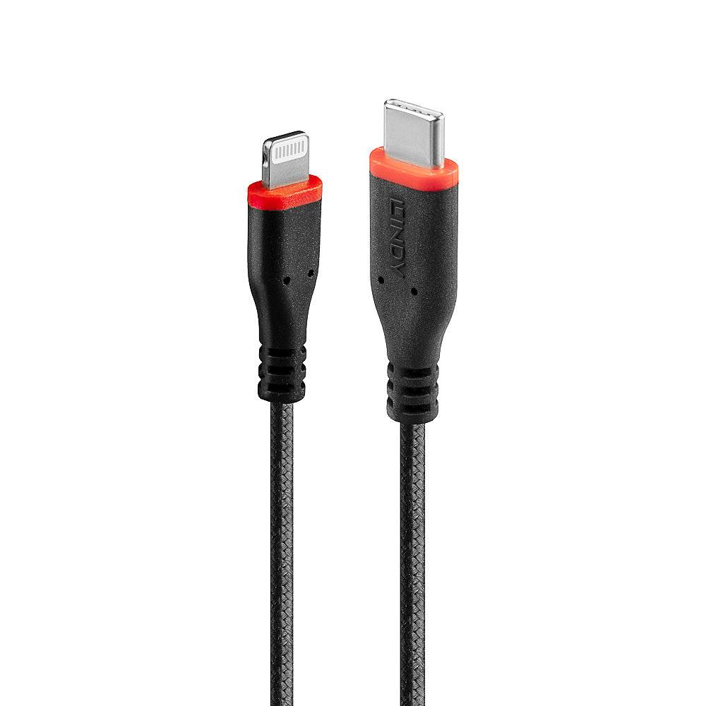 LINDY USB-Kabel USB 2.0 Apple Lightning Stecker, USB-C® Stecker 1.00 m Schwarz 31286