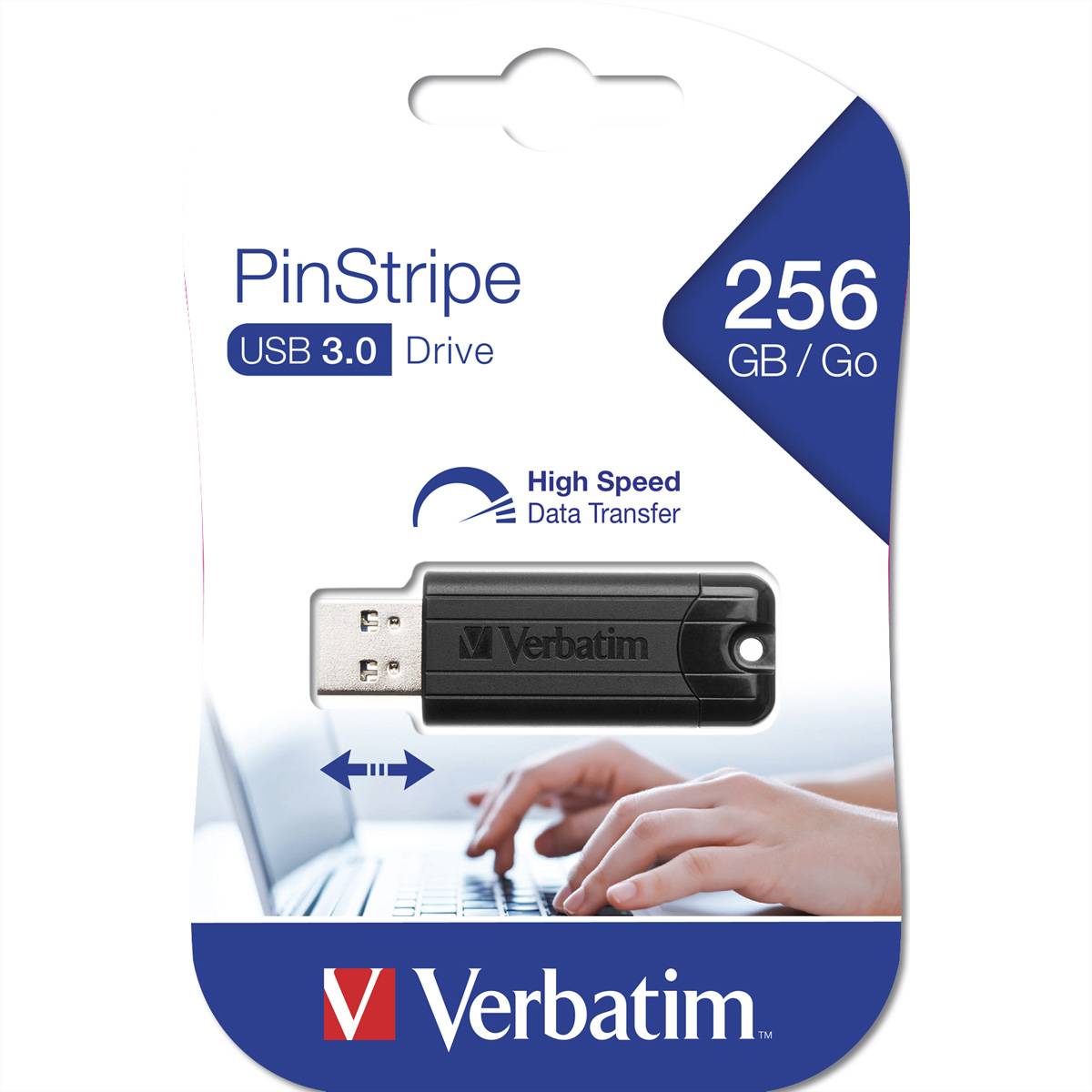 Verbatim Pin Stripe 3.0 USB-Stick 256 GB Schwarz 49320 USB 3.2 Gen 1 (USB 3.0)