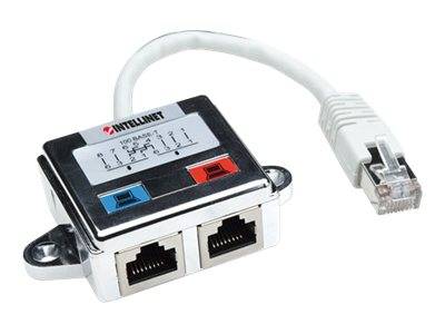 Intellinet RJ45 Netzwerk Adapter CAT 5 [1x RJ45-Stecker - 2x RJ45-Buchse] Silber, Weiß