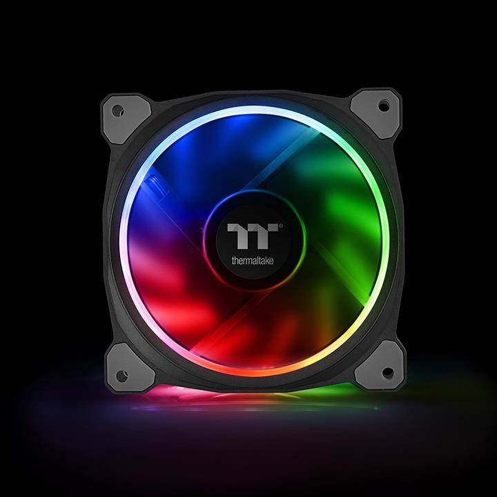 Thermaltake Riing Plus 12 RGB Kit PC-Gehäuse-Lüfter Schwarz, RGB (B x H x T) 120 x 120 x 25 mm inkl. LED-Beleuchtung