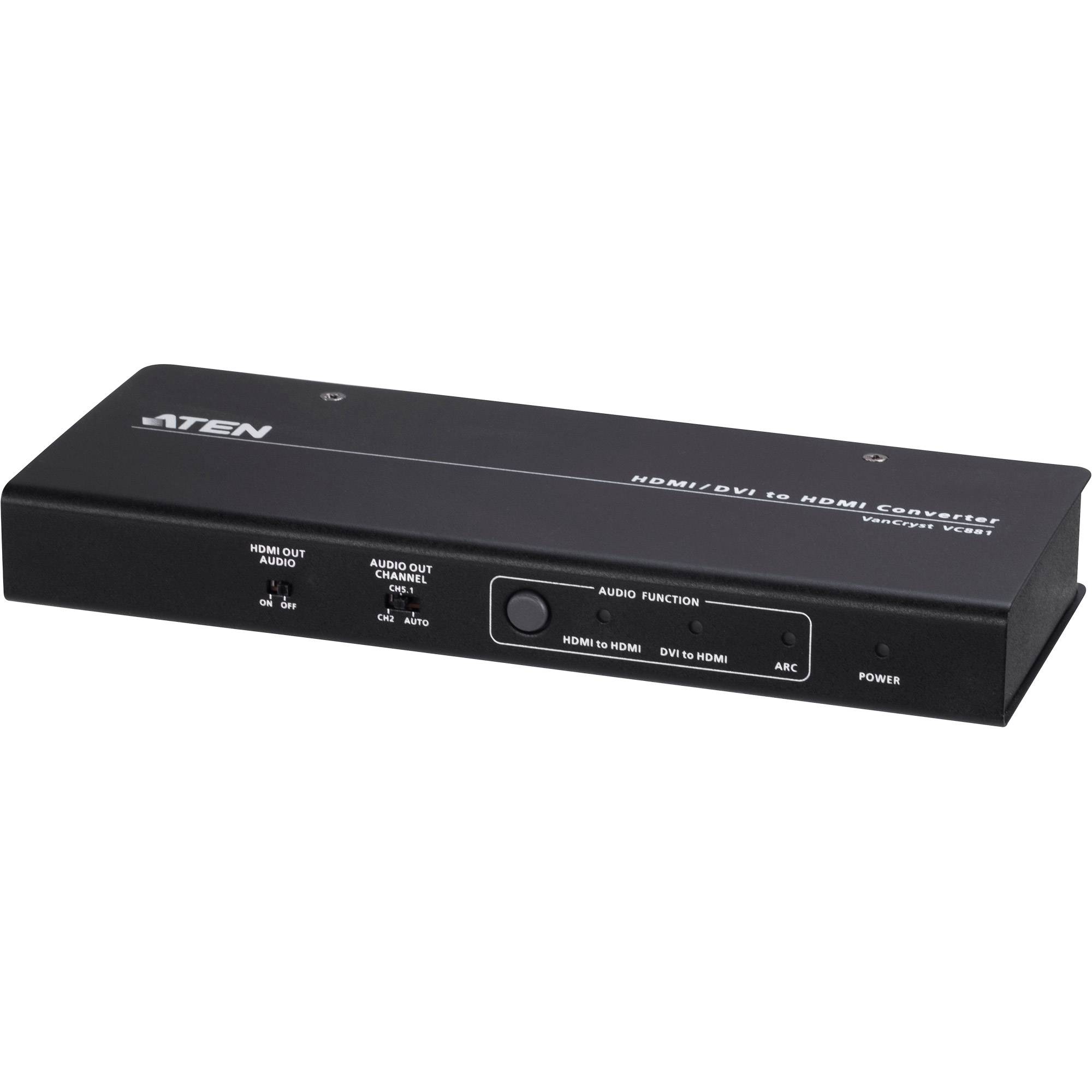 ATEN Anschlusskabel HDMI-A Buchse, DVI-I 18+5pol. Buchse 0 m Schwarz VC881 4K UHD HDMI-Kabel