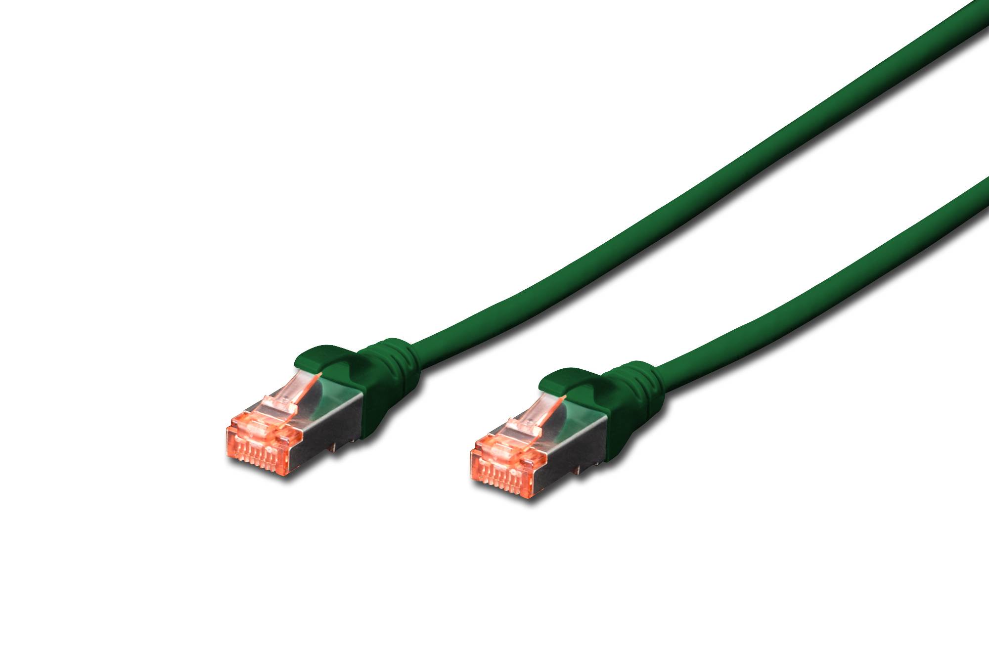 Digitus DK-1644-050/G RJ45 Netzwerkkabel, Patchkabel CAT 6 S/FTP 5.00 m Grün Halogenfrei, verdrillte Paare, mit Rastnasenschutz, Flammwidrig 1 St