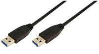 LogiLink USB-Kabel USB 3.2 Gen1 (USB 3.0 / USB 3.1 Gen1) USB-A Stecker, USB-A Stecker 2.00 m Schwarz CU0039