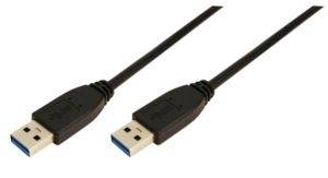 LogiLink USB-Kabel USB 3.2 Gen1 (USB 3.0 / USB 3.1 Gen1) USB-A Stecker, USB-A Stecker 2.00 m Schwarz CU0039