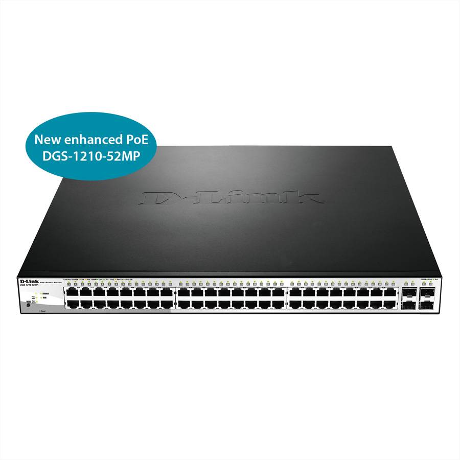 D-Link Web Smart DGS-1210-52MP - Switch - managed - 8 x 10/100/1000 (PoE+)