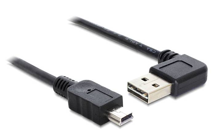 DELOCK USB Kabel A -> mini A St/St 3.00m 90°gew. sw Easy USB