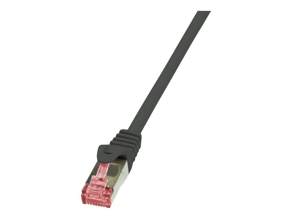 LogiLink CQ2043S RJ45 Netzwerkkabel, Patchkabel CAT 6 S/FTP 1.50 m Schwarz Flammwidrig, mit Rastnasenschutz 1 St.