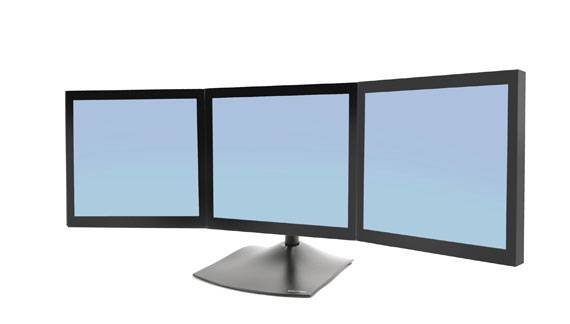 Ergotron DS100 3fach Monitor-Standfuß 25,4 cm (10") - 50,8 cm (20") Schwarz Rotierbar