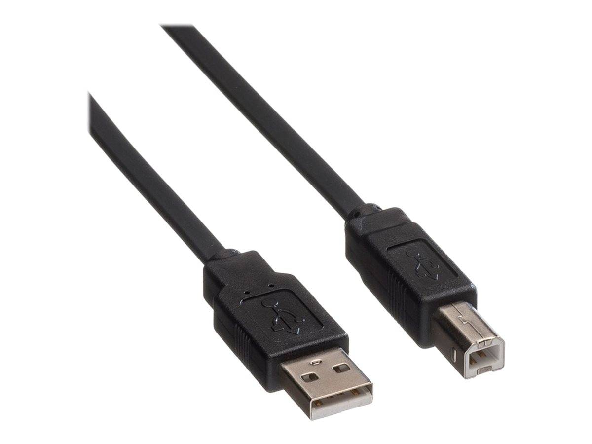 ROLINE USB 2.0 Notebook-Flachkabel, Typ A-B, schwarz, 1,8 m