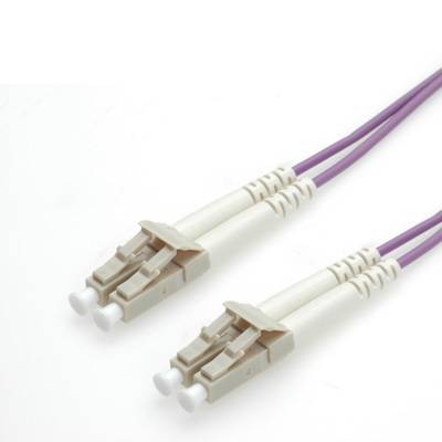 Roline 21.15.8752 Glasfaser LWL Anschlusskabel 2.00m Violett [1x LC-Stecker - 1x LC-Stecker] 50/125 µ Multimode OM4