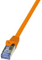 LogiLink CQ3068S RJ45 Netzwerkkabel, Patchkabel CAT 6a S/FTP 3.00 m Orange Flammwidrig, mit Rastnasenschutz 1 St.