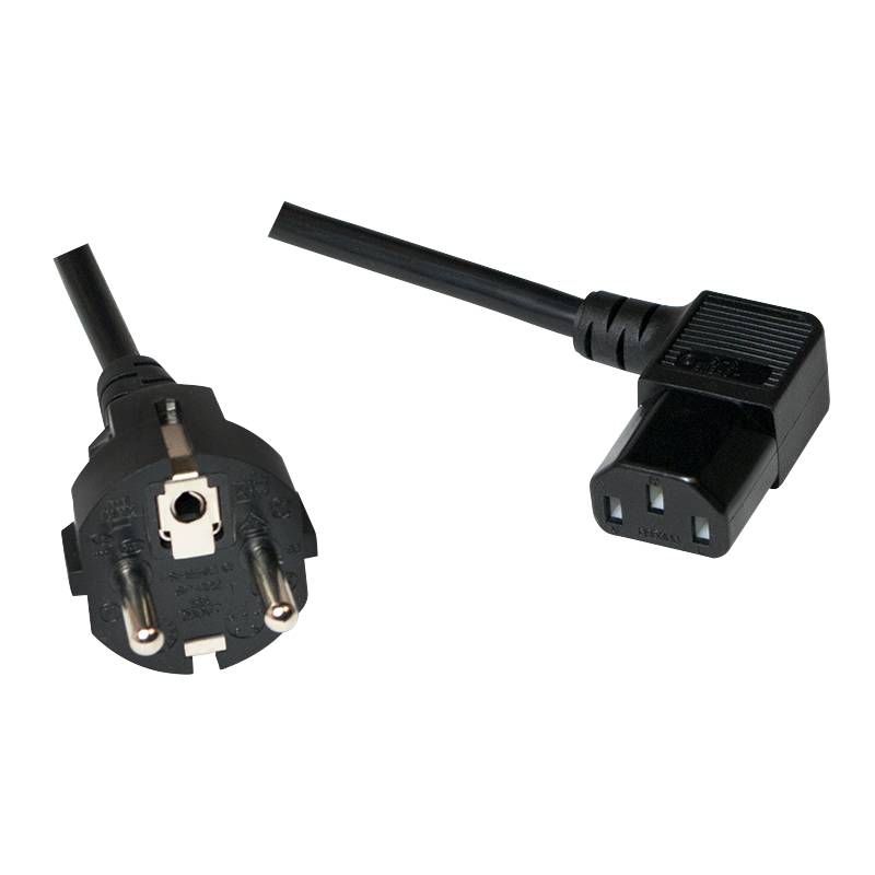 LogiLink Kaltgeräte Anschlusskabel [1x Schutzkontakt-Stecker - 1x Kaltgeräte-Buchse C13] 3.00 m Schwarz