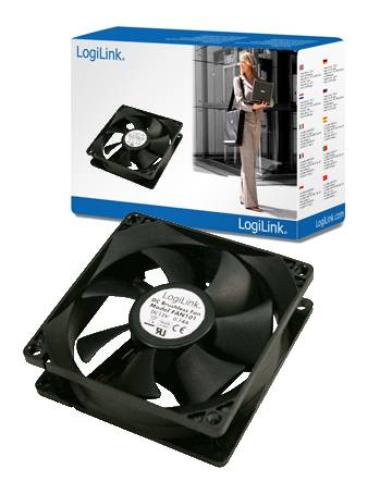 LogiLink FAN101 PC-Gehäuse-Lüfter Schwarz (B x H x T) 80 x 80 x 25 mm