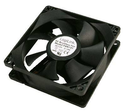 LogiLink FAN101 PC-Gehäuse-Lüfter Schwarz (B x H x T) 80 x 80 x 25 mm