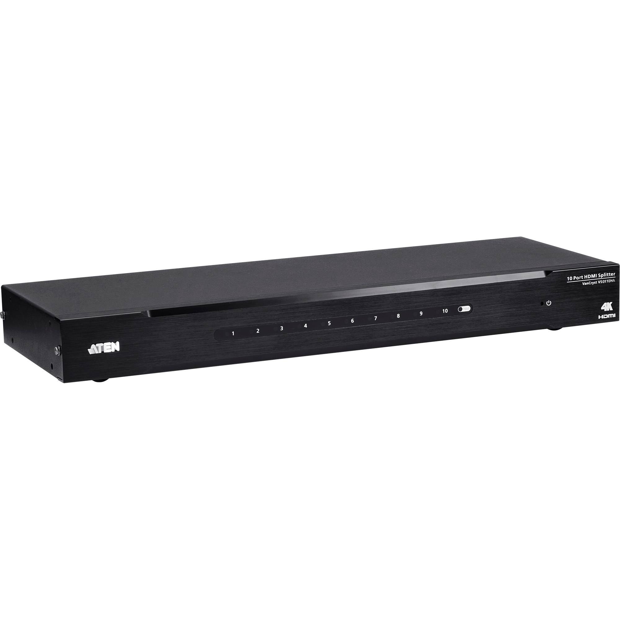 ATEN VS0110HA 10 Port HDMI-Splitter Ultra HD-fähig 4096 x 2160 Pixel Schwarz