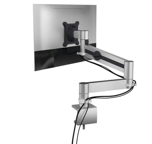 DURABLE - Befestigungskit - einstellbarer Arm - für Monitor / Curved-Monitor - Aluminium, hochwertiger Kunststoff - Silb