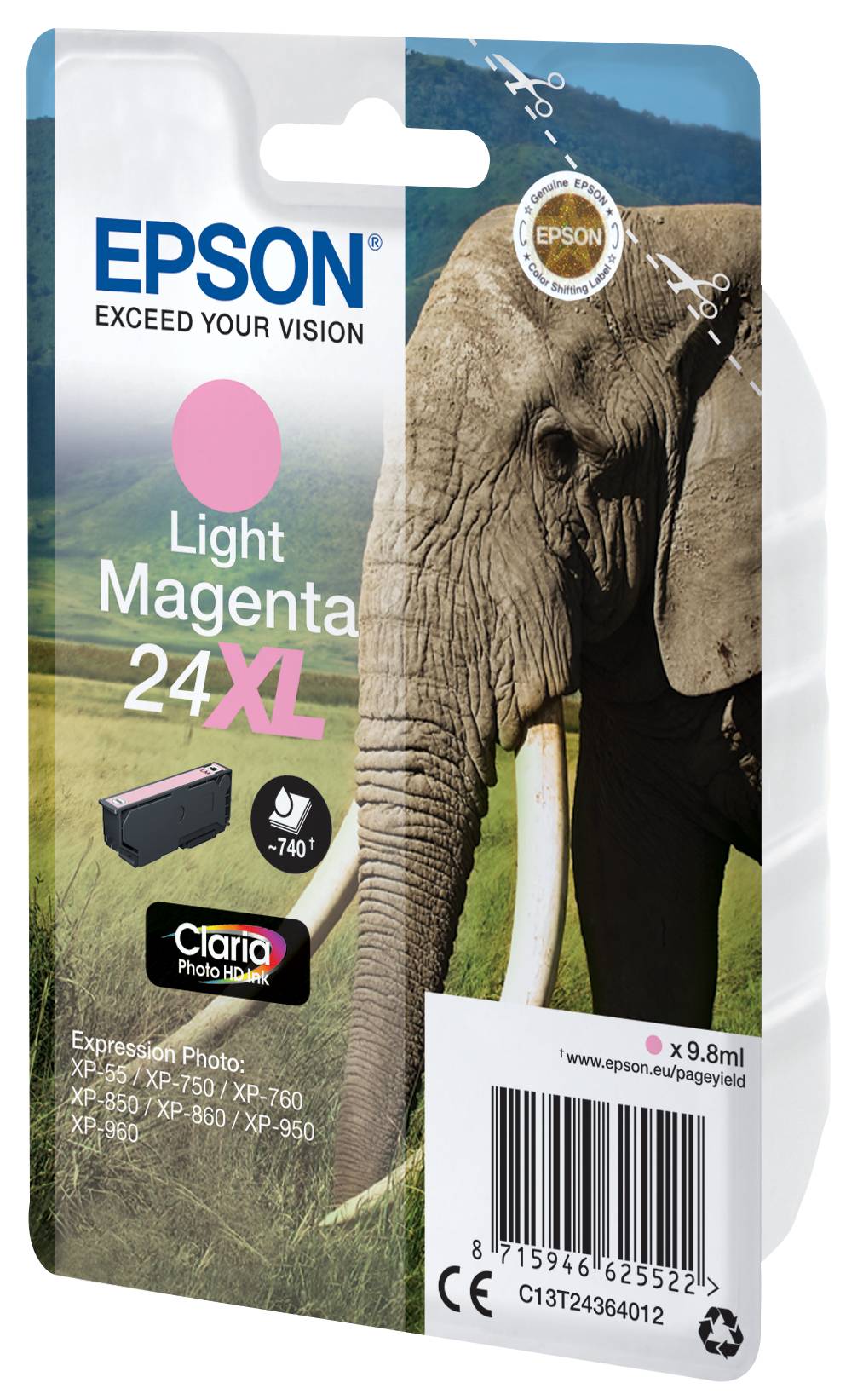 Epson Druckerpatrone T2436, 24XL Original Hell Magenta C13T24364012