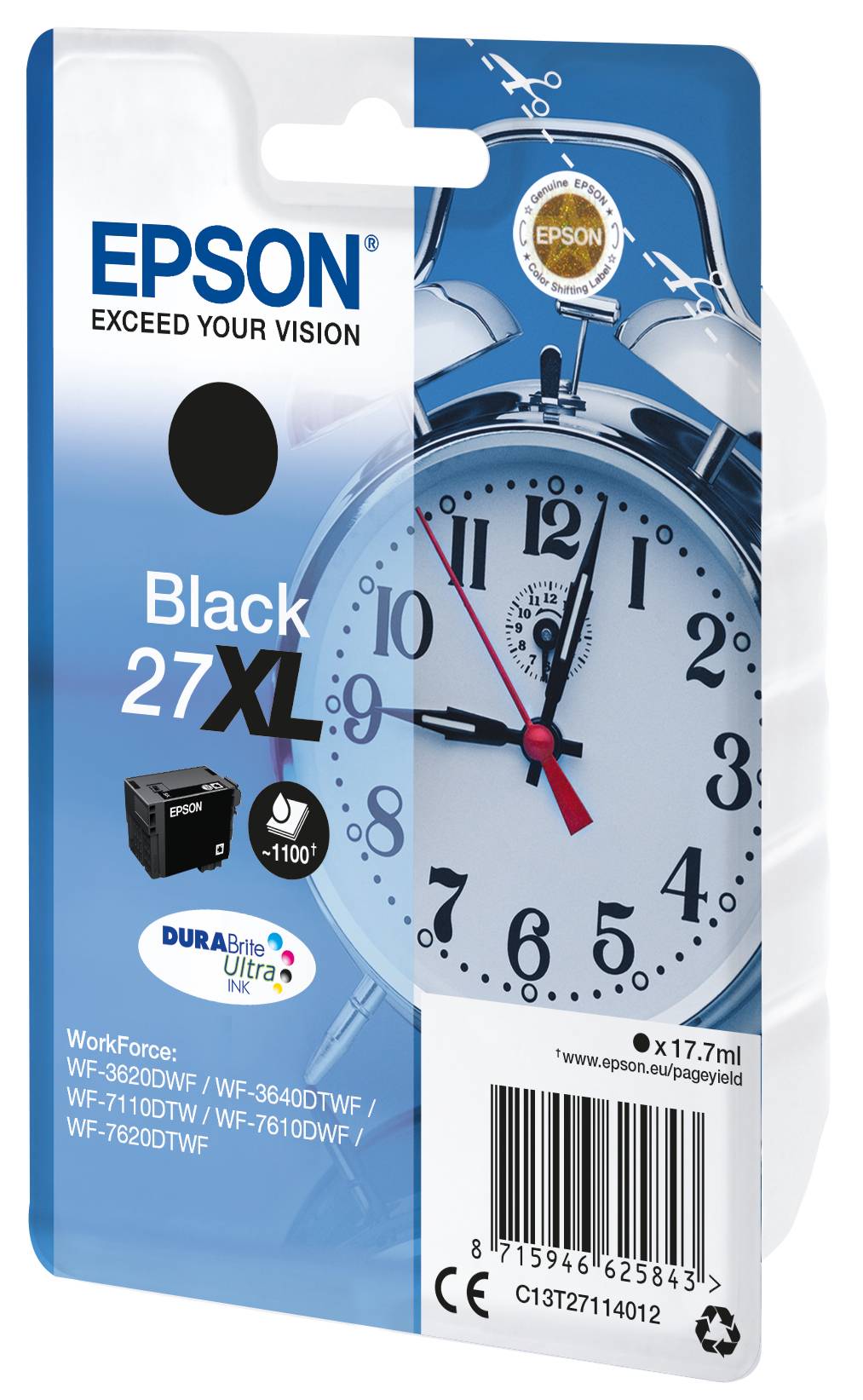 Epson Druckerpatrone T2711, 27XL Original Schwarz C13T27114012