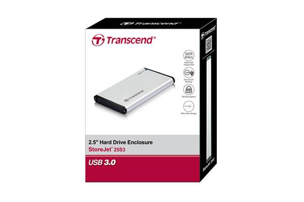 Transcend TS0GSJ25S3 SATA-Festplatten-Gehäuse 2.5 Zoll USB-A (USB 3.2 Gen 1)