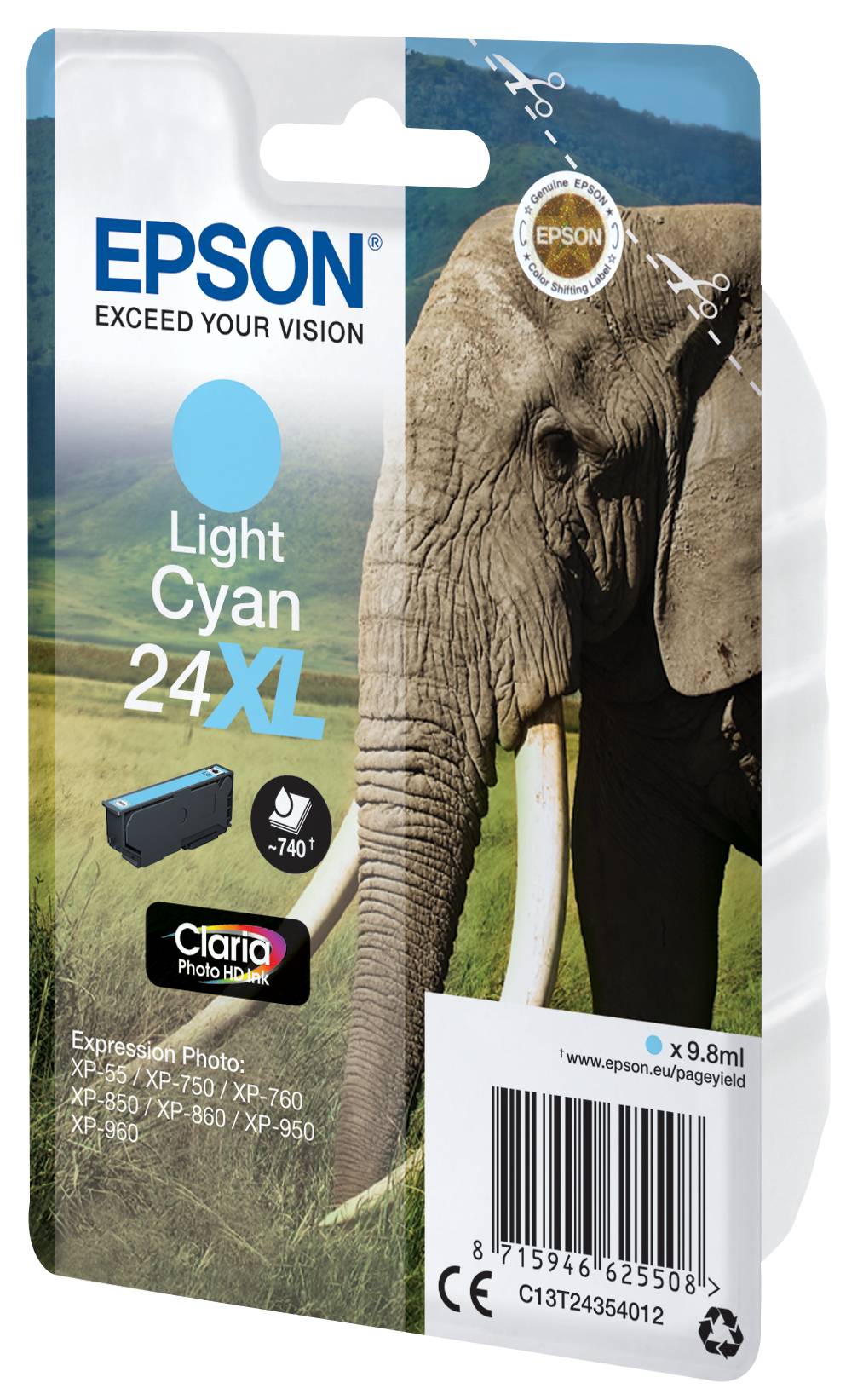 Epson 24XL - 9.8 ml - XL - Cyan - Original - Tintenpatrone