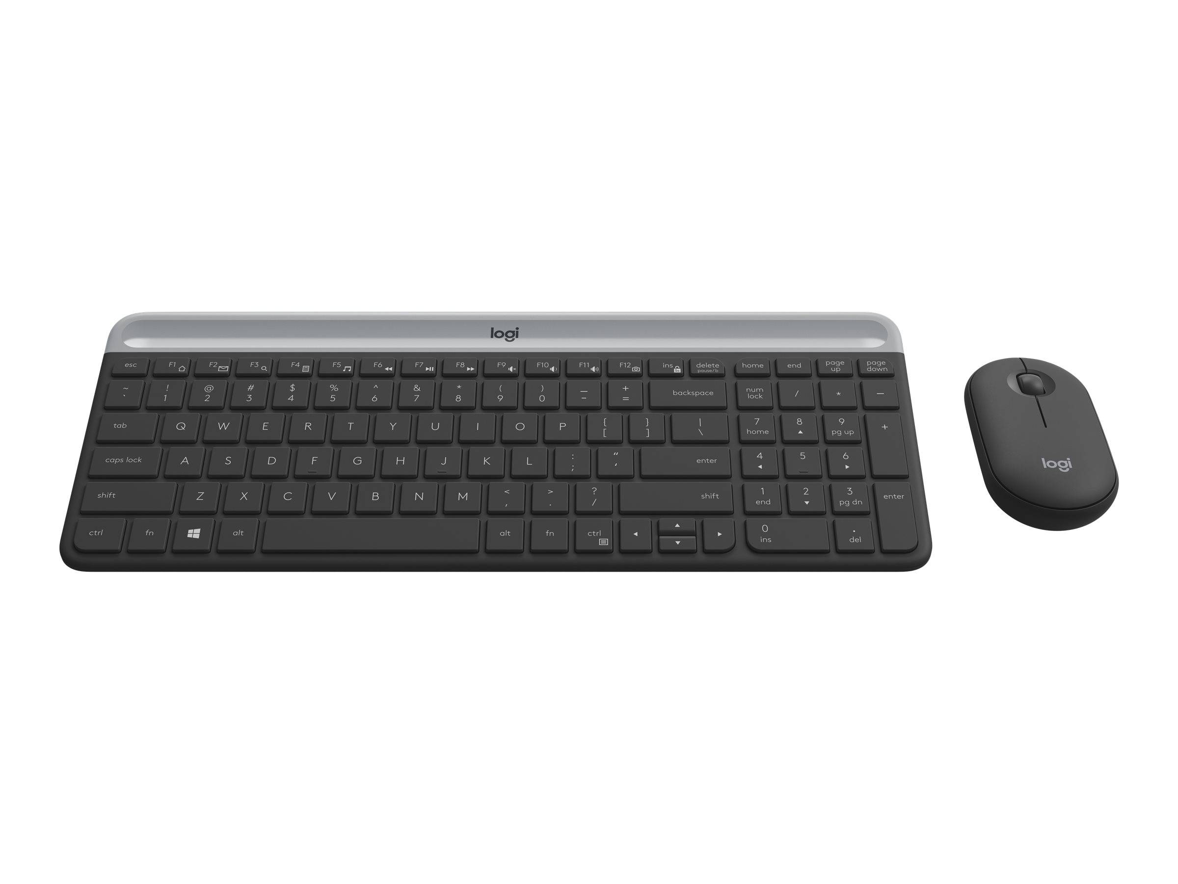 Logitech MK470 Slim Funk Tastatur, Maus-Set Deutsch, QWERTZ Graphit