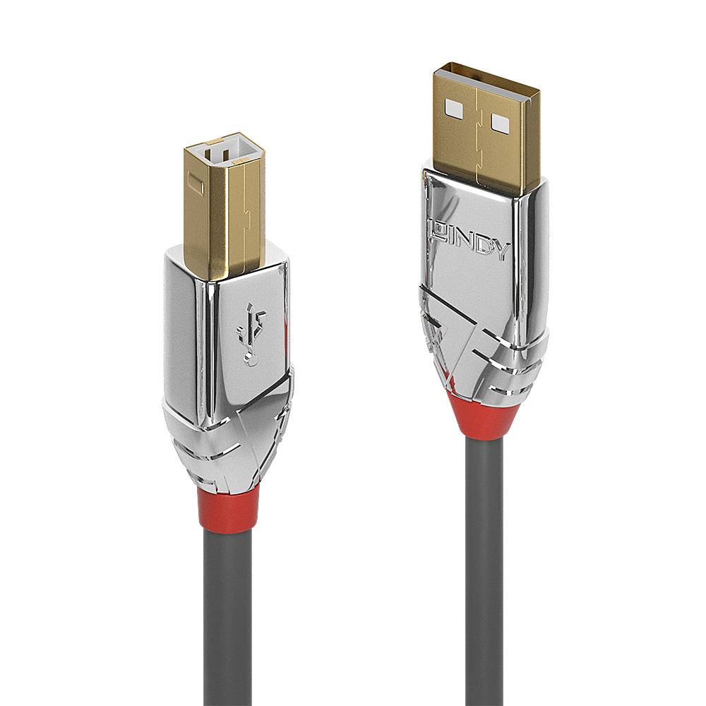 LINDY USB-Kabel USB 2.0 USB-A Stecker, USB-B Stecker 0.50 m Grau 36640
