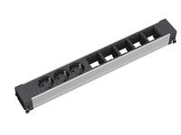 Bachmann 909.006 Steckdosenleiste Aluminium, Schwarz Schutzkontakt 1 St.