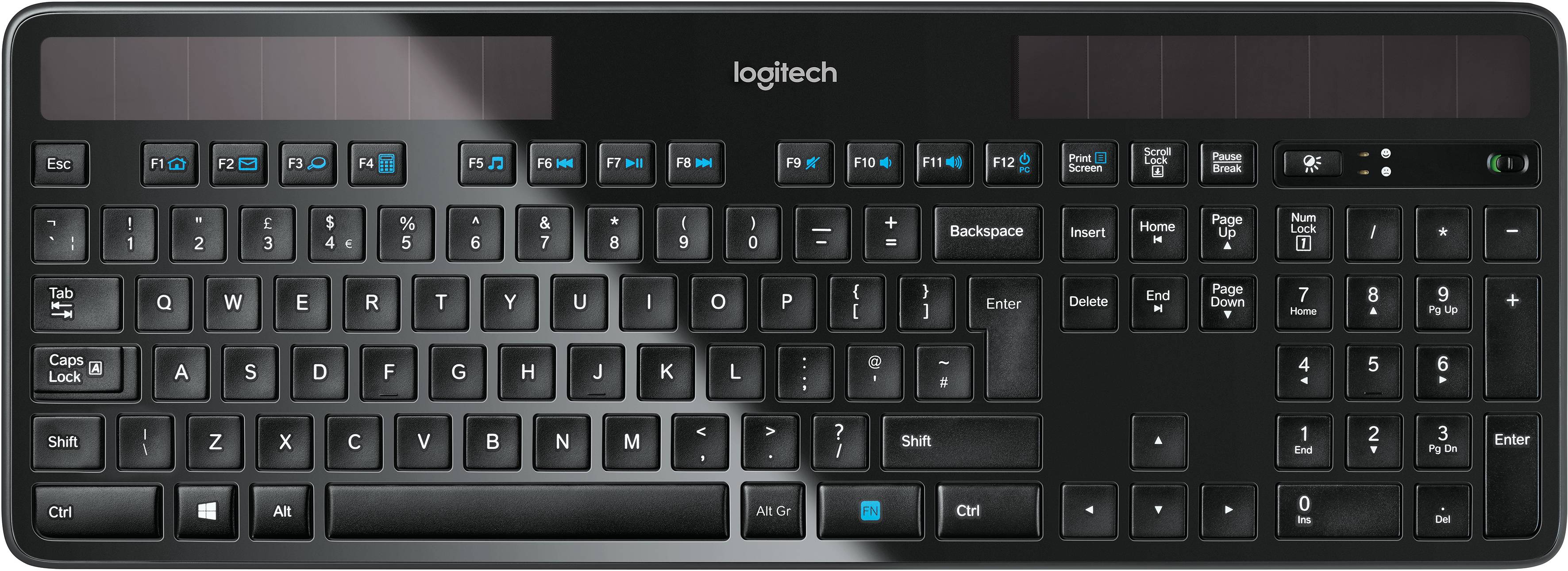 Logitech K750 Wireless Solar Keyboard Funk Tastatur Deutsch, QWERTZ Schwarz Solar