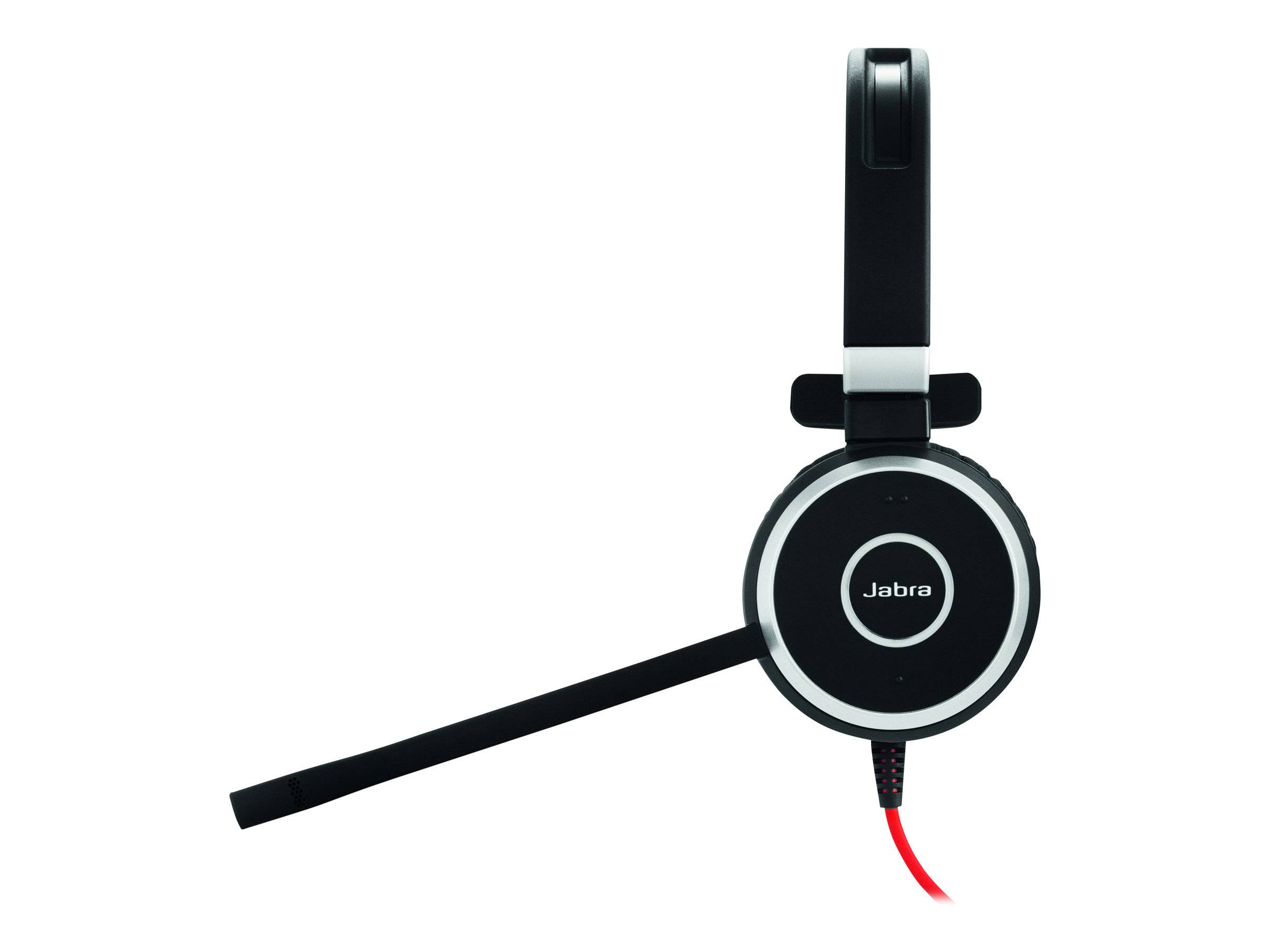 Jabra Evolve 40 MS Mono Telefon On Ear Headset kabelgebunden Stereo Schwarz, Rot Noise Cancelling Mikrofon-Stummschaltung