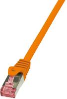 LogiLink CQ2068S RJ45 Netzwerkkabel, Patchkabel CAT 6 S/FTP 3.00 m Orange Flammwidrig, mit Rastnasenschutz 1 St.