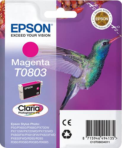 Epson T0803 - 7.4 ml - Magenta - Original - Blisterverpackung - Tintenpatrone -