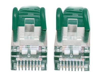 Intellinet 740784 RJ45 Netzwerkkabel, Patchkabel CAT 6a S/FTP 1.50 m Grün Folienschirm, Geflechtschirm, Geschirmt, Halogenfrei 1 St.