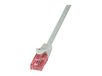 LogiLink CQ2052U RJ45 Netzwerkkabel, Patchkabel CAT 6 U/UTP 2.00 m Grau Flammwidrig, mit Rastnasenschutz 1 St.