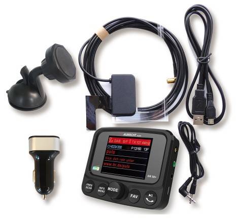 Albrecht DR56+ DAB+ Empfänger Saugnapfhalterung, Bluetooth Musikstreaming