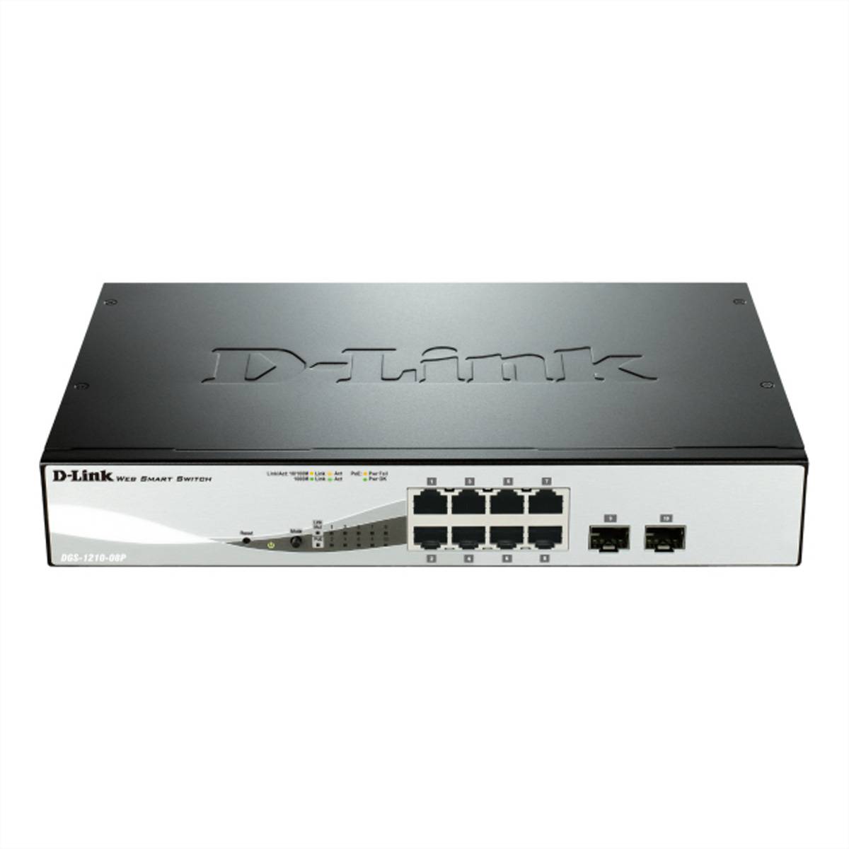 D-Link DGS-1210-08P Netzwerk Switch 8 + 2 Port 1 GBit/s