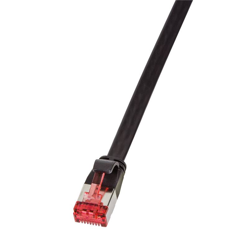 LogiLink CF2013S RJ45 Netzwerkkabel, Patchkabel CAT 6 U/FTP 0.25 m Schwarz vergoldete Steckkontakte 1 St.