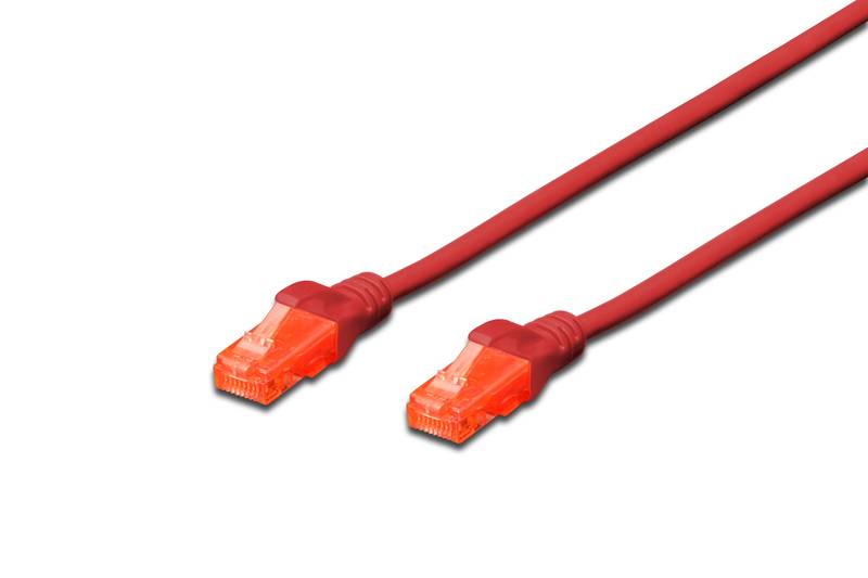 Digitus DK-1612-050/R RJ45 Netzwerkkabel, Patchkabel CAT 6 U/UTP 5.00 m Rot verdrillte Paare 1 St.