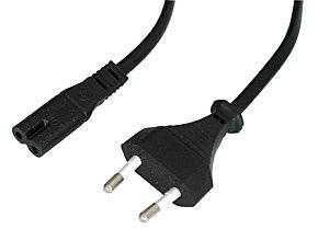 LINDY Strom Anschlusskabel [1x Euro-Stecker - 1x Kleingeräte-Buchse C7] 3.00 m Schwarz