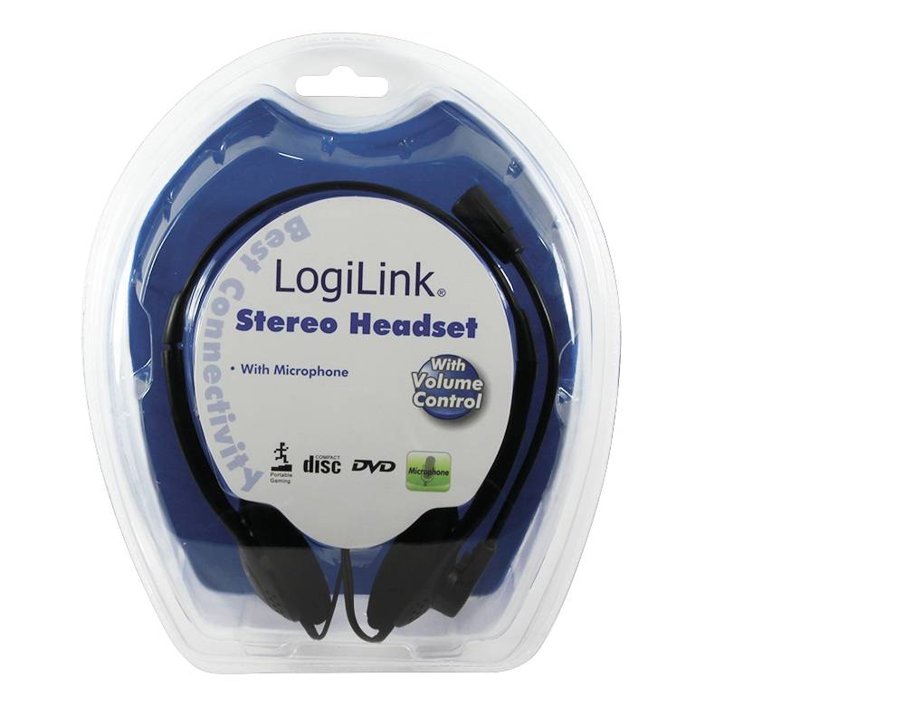 LogiLink HS0001 Computer On Ear Headset kabelgebunden Stereo Schwarz Lautstärkeregelung